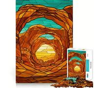 Rompecabezas de Paisaje de Arco desértico con vidrieras para Adolescentes, 1000 Piezas, Juego de lógica, pasatiempo para el hogar, Corte preciso, Regalo para Festivales 38x52cm