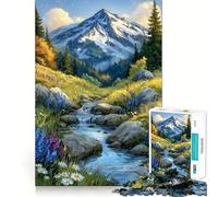 Rompecabezas de Paisaje de Arroyo de montaña para Adolescentes, 1000 Piezas, Juguete de lógica Resistente, diversión compartida, Bordes Transparentes, Bonito Regalo (38x52cm)