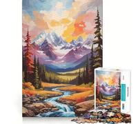 Rompecabezas de Paisaje de Arroyo de montaña para Adultos, 1000 Piezas, Logic Boost Toy Group Joy Premium Edge Bday Surprise (38x52cm)