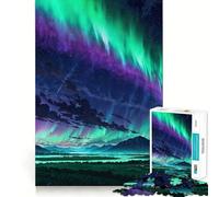 Rompecabezas de Paisaje de Auroras boreales para Adultos, 1000 Piezas, Rompecabezas Mental, Relajante, para armar, (38x52cm)