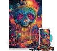 Rompecabezas de Paisaje de Calavera psicodélica para Adultos, 1000 Piezas, Juguete para ejercitar la Mente, Divertido y Relajante, Regalo navideño (38x26cm)