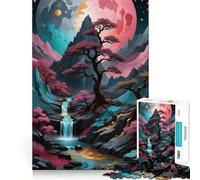 Rompecabezas de Paisaje de Cascada 1000 Piezas Juego de concentración Mental Corte de precisión Bordes Suaves Juego para Construir Conexiones significativas (38x26cm)