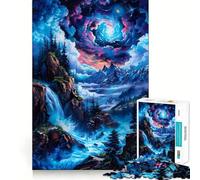 Rompecabezas de Paisaje de Cascada mística para Adultos, 1000 Piezas, Juguete Intelectual, diversión Tranquila, Corte preciso, Lista de Deseos de Santa Claus (38x26cm)