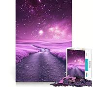 Rompecabezas de Paisaje de Cielo Nocturno púrpura para Adultos, 1000 Piezas, Juguete de lógica Fina, Informal, Relajante, con Bordes limpios, Pieza de Arte Fina (38x26cm)