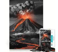 Rompecabezas de Paisaje de erupción volcánica 1000 Piezas Juego de concentración Mental diseño de Ajuste Huecos desafío Cerebral Interactivo para el hogar (38x26cm)