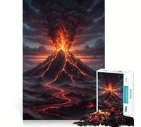 Rompecabezas de Paisaje de erupción volcánica de 1000 Piezas para Adolescentes Estimula la Mente Diversión sin Espacios Ajuste Entretenimiento cautivador para Interiores acogedores (38x26cm)