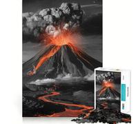 Rompecabezas de Paisaje de erupción volcánica Juego de Memoria de 1000 Piezas Manualidades de Corte de Alta precisión desafío Cerebral Interactivo para el hogar (38x52cm)