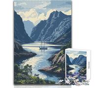 Rompecabezas de Paisaje de fiordo para Adolescentes, 1000 Piezas, Aprendizaje a través del Juego, Ocasiones Especiales, tamaño 38x26cm