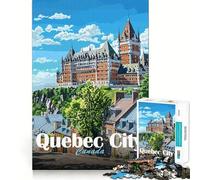 Rompecabezas de Paisaje de la Ciudad de Quebec para Adolescentes, 1000 Piezas, Juego Inteligente, Tiempo en Familia, patrón de ensamblaje, selección de Deseos de Santa Claus (38x52cm)