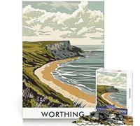 Rompecabezas de Paisaje de la Playa de Worthing de 1000 Piezas para Adolescentes Ideal para Relajarse y Pensar con claridad Encaje Firme (50x75cm)