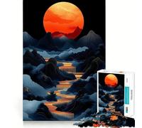 Rompecabezas de Paisaje de montaña al Atardecer de 1000 Piezas para Adolescentes Juguete para Pensar y reflexionar Divertido y Tranquilo Diseño de Corte preciso 38x26cm