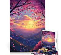 Rompecabezas de Paisaje de montaña al Atardecer de 1000 Piezas para Adolescentes Juguete para Pensar y reflexionar Divertido y Tranquilo Diseño de Corte preciso 38x26cm