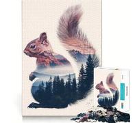 Rompecabezas de Paisaje de montaña con Ardillas para Adultos, 1000 Piezas, para Mejorar la Memoria, Tiempo Libre, Bordes precisos, Regalo para Festivales 50x75cm
