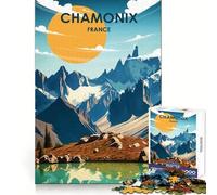 Rompecabezas de Paisaje de montaña de Chamonix,1000 Piezas,para Pensar con claridad,Relajarse y desconectar Bordes precisos Elegante (38x26cm)