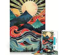 Rompecabezas de Paisaje de montaña en Acuarela 1000 Piezas para desarrollar la Memoria Divertido de Calidad Profesional Ideal para Recortar Mente (38x26cm)