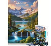 Rompecabezas de Paisaje de montaña y Cascada para Adolescentes, 1000 Piezas, diseño Relajante y fácil de armar, Regalo clásico (50x75cm)