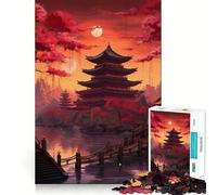 Rompecabezas de Paisaje de Pagoda de Japón, 1000 Piezas, Juguete para ejercitar la Mente, Juego Relajante, Pieza de colección de Arte de Corte preciso (38x26cm)
