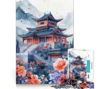 Rompecabezas de Paisaje de Pagoda de Japón para Adolescentes, 1000 Piezas, Juguete Intelectual, Escape Tranquilo, Corte de Calidad, Regalo de Temporada (38x26cm)
