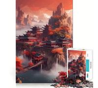 Rompecabezas de Paisaje de Pagoda de Japón para Adolescentes, 1000 Piezas, para estimular la Memoria, Juego de Interior, Montaje de imágenes, (38x52cm)
