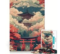 Rompecabezas de Paisaje de Pagoda de Japón para Adultos, 1000 Piezas, estimula la Memoria, Entretenimiento, precisión, Bordes, Bonito Regalo (38x26cm)