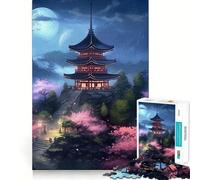 Rompecabezas de Paisaje de Pagoda de Japón para Adultos, 1000 Piezas, fortalece la Memoria, pasatiempo para el hogar, Bordes limpios, Regalo Elegante (38x52cm)