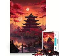 Rompecabezas de Paisaje de Pagoda de Japón para Adultos, 1000 Piezas, Recuerdo, Mejora, Tiempo de Paz, Corte Ajustado, Lista de Deseos de Santa Claus (38x52cm)