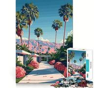 Rompecabezas de paisaje de Palm Springs con montañas rosas para adolescentes 1000 piezas juguete de habilidad para desarrollar la capacidad de juego juego relajante corte preciso regalo de Santa Claus