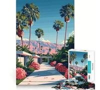 Rompecabezas de Paisaje de Palm Springs con montañas Rosas para Adultos, 1000 Piezas, Fine Logic Toy, Casual Relax, Neat Edge, Fine Art Piece (50x75cm)