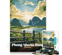 Rompecabezas de Paisaje de Phong Nha-KE Bang, Vietnam, 1000 Piezas para Adolescentes Refuerza la Memoria, Calma y relajación Bordes de Calidad (38x26cm)