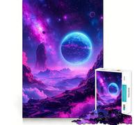 Rompecabezas de Paisaje de Planeta alienígena Vibrante con Nebulosa,1000 Piezas,Divertido,de Calidad Profesional,Ideal para ejercitar la Mente (38x52cm)