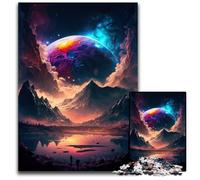 Rompecabezas de Paisaje de Planeta de fantasía de 1000 Piezas, Rompecabezas Imposible para Adultos, Perfecto para Regalos de cumpleaños, Navidad y Halloween, 26x38cm/10,23x14,96 Pulgadas