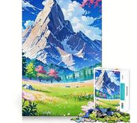 Rompecabezas de Paisaje de Pradera de montaña de 1000 Piezas para Adolescentes Fortalece la Memoria Ocio en casa Bordes limpios Regalo Ideal (38x26cm)