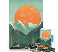Rompecabezas de Paisaje de Puesta de Sol en la montaña para Adolescentes, 1000 Piezas, Juguete de lógica Fina, Suave, Relajante, Bordes limpios, Regalo Premium (38x52cm)