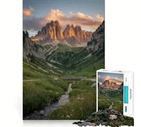 Rompecabezas de Paisaje de Valle de montaña con Arroyo para Adultos, 1000 Piezas Juguete para ejercitar la Mente Disfrute del diseño y el Montaje Un Regalo Encantador (38x26cm)