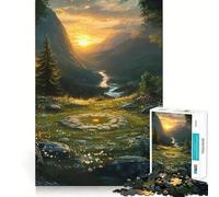 Rompecabezas de Paisaje de Valle de montaña con círculo de Piedra para Adolescentes, 1000 Piezas, Juguete para ejercitar la Mente, antiestrés, Corte Premium, Regalo increíble (38x52cm)