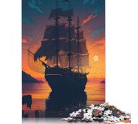 Rompecabezas de Paisaje de velero, decoración única para el hogar, Rompecabezas Rectangular de Papel para Adultos, Adolescentes, Regalo del Día de la Madre, 1000 Piezas (75 x 50 cm)