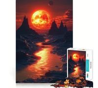 Rompecabezas de Paisaje del Planeta Rojo con río, 1000 Piezas para Adultos Fortalece la Memoria, Calma la Mente, cálida Sorpresa (38x52cm)