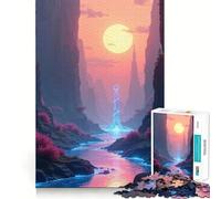 Rompecabezas de Paisaje Espacial al Atardecer de 1000 Piezas para Adolescentes Juguete para desarrollar la Mente Diseño Relajante y Acogedor Regalo Ideal para armar 38x26cm