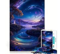 Rompecabezas de Paisaje Espacial neón para Adultos, 1000 Piezas, Juguete de lógica, Momento de Paz, Corte Suave, Regalo Premium (50x75cm)