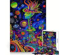 Rompecabezas de Paisaje Espacial psicodélico de 1000 Piezas para Adolescentes Desarrolla la Capacidad Mental y la diversión Familiar Bordes precisos Regalo Memorable (38x52cm)