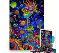 Rompecabezas de Paisaje Espacial psicodélico de 1000 Piezas para Adolescentes Desarrolla la Capacidad Mental y la diversión Familiar Bordes precisos Regalo Memorable (38x52cm)
