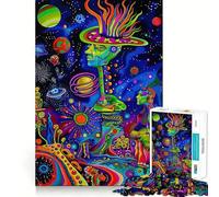 Rompecabezas de Paisaje Espacial psicodélico para Adultos, 1000 Piezas, Juguete para ejercitar la Mente, Divertido y Relajante, Regalo navideño (38x26cm)