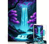 Rompecabezas de Paisaje fantástico con Cascada de neón para Adolescentes, 1000 Piezas, Juguete de lógica, diversión Casual, Corte de precisión, Regalo conmovedor (38x26cm)