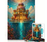 Rompecabezas de Paisaje fantástico de Palacio Submarino de 1000 Piezas para Adolescentes Estimula la Mente Diversión sin Espacios Ajuste Ocio cautivador para Disfrutar en casa (38x52cm)