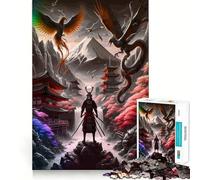 Rompecabezas de Paisaje fantástico japonés Rojo de 1000 Piezas para Adultos, Juego Mental, Juguete, diversión Tranquila, Pieza de colección de Arte de Corte preciso (50x75cm)