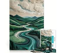 Rompecabezas de Paisaje fluvial serpenteante para Adolescentes,1000 Piezas,Juego para estimular la Mente,Piezas sin Rebabas,Corte Limpio,fácil de Aprender,diversión para Toda la Familia (38x52cm)