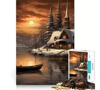 Rompecabezas de Paisaje Invernal de 1000 Piezas Desarrolla la Memoria y la Capacidad de razonamiento Diversión de Calidad Profesional Ideal para Recortar para estimular la Mente Actividad