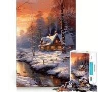 Rompecabezas de Paisaje Invernal de 1000 Piezas para Adolescentes Desarrolla la Mente y la diversión Tamaño Uniforme Piezas precisas Actividad Relajante para Grupos en Interiores (50x75cm)