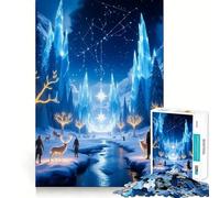 Rompecabezas de Paisaje Invernal fantástico con Figuras para Adolescentes 1000 Piezas diversión Estimulante componentes Resistentes y de Corte Limpio Actividad para Compartir en Familia (50x75cm)