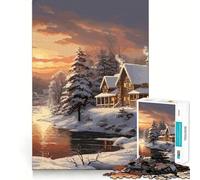 Rompecabezas de Paisaje Invernal para Adolescentes 1000 Piezas Divertido Juego de Memoria Superficie Lisa y sin Rebabas Regalo de cumpleaños Juguete para ejercitar la Mente (38x26cm)